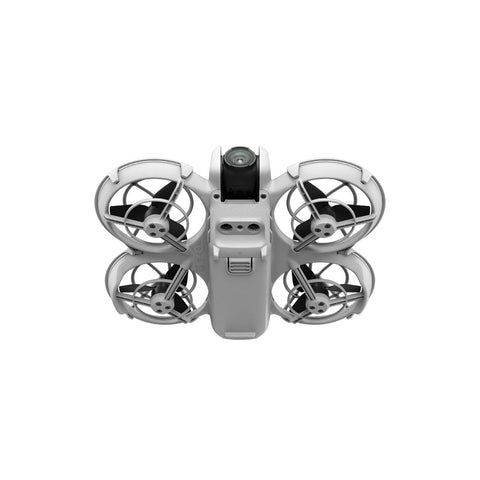 A view of the underside of the DJI Neo with battery installed